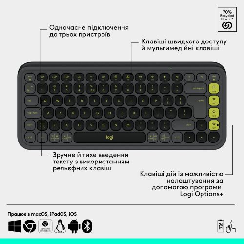 Купити Комплект Logitech Pop Icon Combo (920-013156) Graphite - ціна в Києві, Львові, Вінниці, Хмельницькому, Франківську, Україні | інтернет-магазин TELEMART.UA фото