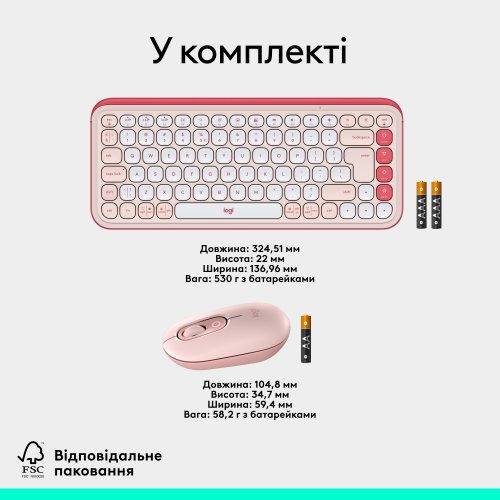 Купить Комплект Logitech Pop Icon Combo (920-013142) Rose - цена в Харькове, Киеве, Днепре, Одессе
в интернет-магазине Telemart фото