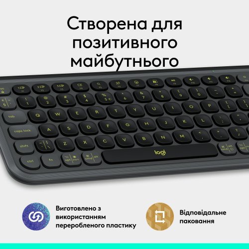 Купить Клавиатура Logitech Pop Icon Keys (920-013157) Graphite - цена в Харькове, Киеве, Днепре, Одессе
в интернет-магазине Telemart фото