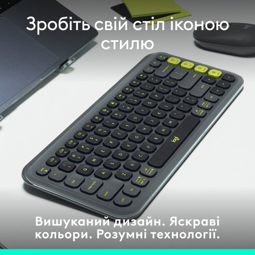 Купить Клавиатура Logitech Pop Icon Keys (920-013157) Graphite - цена в Харькове, Киеве, Днепре, Одессе
в интернет-магазине Telemart фото