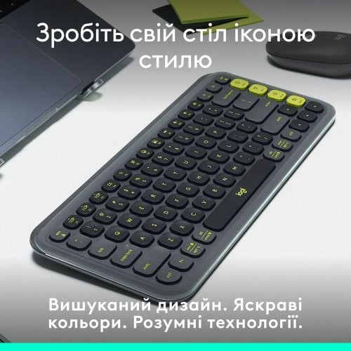 Купити Клавіатура Logitech Pop Icon Keys (920-013157) Graphite - ціна в Києві, Львові, Вінниці, Хмельницькому, Франківську, Україні | інтернет-магазин TELEMART.UA фото