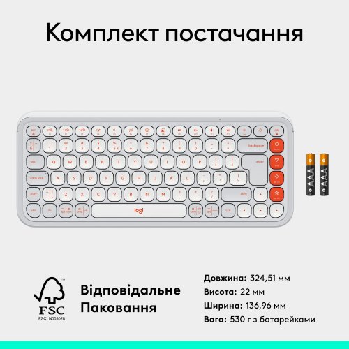 Купить Клавиатура Logitech Pop Icon Keys (920-013072) Off-White - цена в Харькове, Киеве, Днепре, Одессе
в интернет-магазине Telemart фото