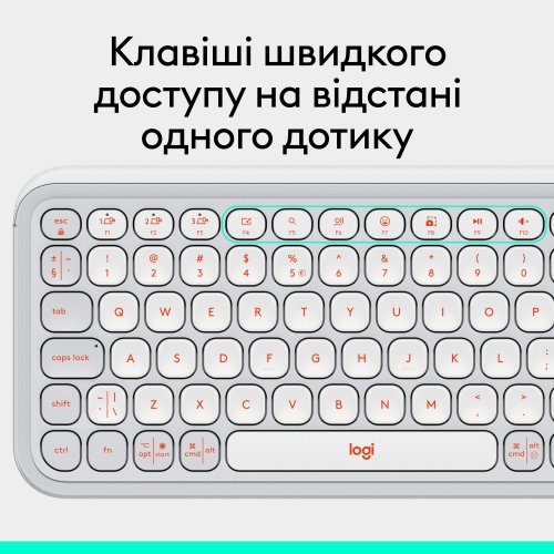 Купити Клавіатура Logitech Pop Icon Keys (920-013072) Off-White - ціна в Києві, Львові, Вінниці, Хмельницькому, Франківську, Україні | інтернет-магазин TELEMART.UA фото