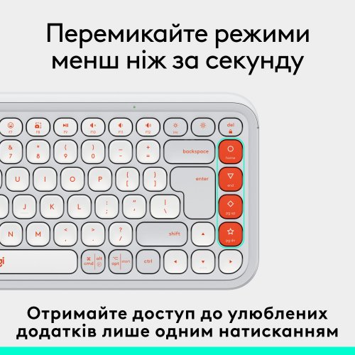 Купить Клавиатура Logitech Pop Icon Keys (920-013072) Off-White - цена в Харькове, Киеве, Днепре, Одессе
в интернет-магазине Telemart фото