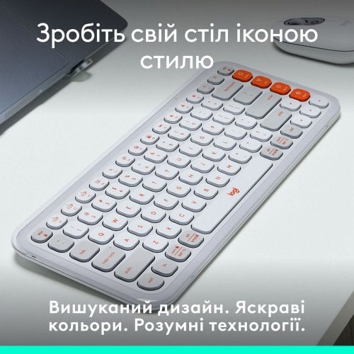 Купити Клавіатура Logitech Pop Icon Keys (920-013072) Off-White - ціна в Києві, Львові, Вінниці, Хмельницькому, Франківську, Україні | інтернет-магазин TELEMART.UA фото