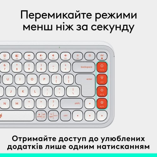 Купити Клавіатура Logitech Pop Icon Keys (920-013072) Off-White - ціна в Києві, Львові, Вінниці, Хмельницькому, Франківську, Україні | інтернет-магазин TELEMART.UA фото