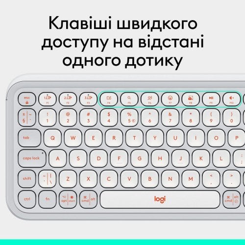 Купити Клавіатура Logitech Pop Icon Keys (920-013072) Off-White - ціна в Києві, Львові, Вінниці, Хмельницькому, Франківську, Україні | інтернет-магазин TELEMART.UA фото