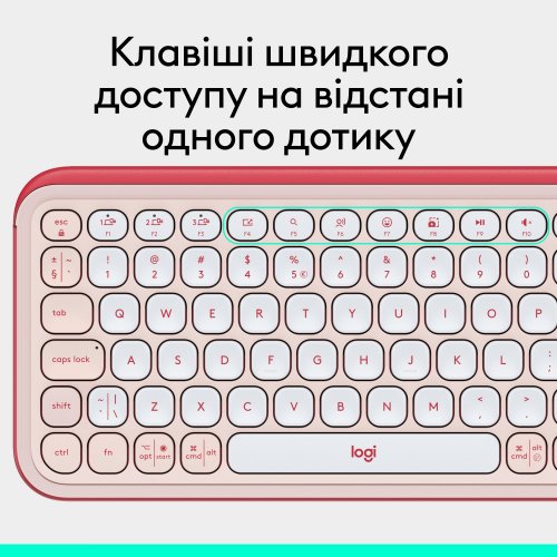 Купити Клавіатура Logitech Pop Icon Keys (920-013073) Rose - ціна в Києві, Львові, Вінниці, Хмельницькому, Франківську, Україні | інтернет-магазин TELEMART.UA фото