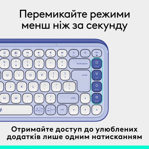 Купить Клавиатура Logitech Pop Icon Keys (920-013074) Lilac - цена в Харькове, Киеве, Днепре, Одессе
в интернет-магазине Telemart фото