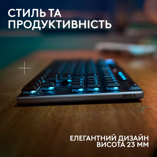 Купить Клавиатура Logitech G915 X Lightspeed TKL GL Tactile Switch Wireless (920-012721) Black - цена в Харькове, Киеве, Днепре, Одессе
в интернет-магазине Telemart фото