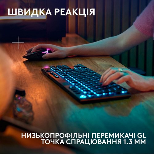 Купити Клавіатура Logitech G915 X Lightspeed TKL GL Tactile Switch Wireless (920-012721) Black - ціна в Києві, Львові, Вінниці, Хмельницькому, Франківську, Україні | інтернет-магазин TELEMART.UA фото