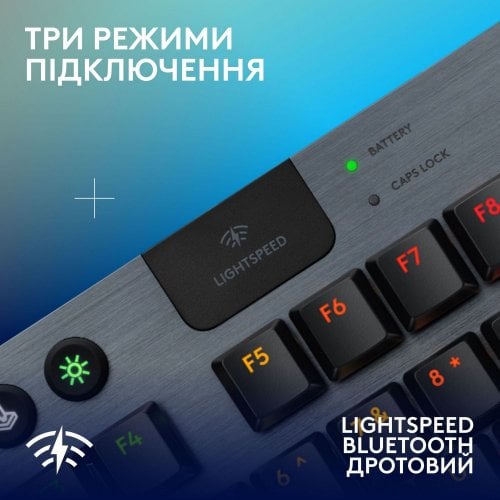 Купити Клавіатура Logitech G915 X Lightspeed TKL GL Tactile Switch Wireless (920-012721) Black - ціна в Києві, Львові, Вінниці, Хмельницькому, Франківську, Україні | інтернет-магазин TELEMART.UA фото