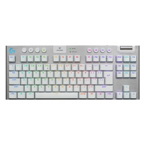 Купити Клавіатура Logitech G915 X Lightspeed TKL GL Tactile Switch Wireless (920-012737) White - ціна в Києві, Львові, Вінниці, Хмельницькому, Франківську, Україні | інтернет-магазин TELEMART.UA фото