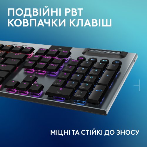 Купить Клавиатура Logitech G915 X Lightspeed GL Tactile Switch Wireless (920-012676) Black - цена в Харькове, Киеве, Днепре, Одессе
в интернет-магазине Telemart фото