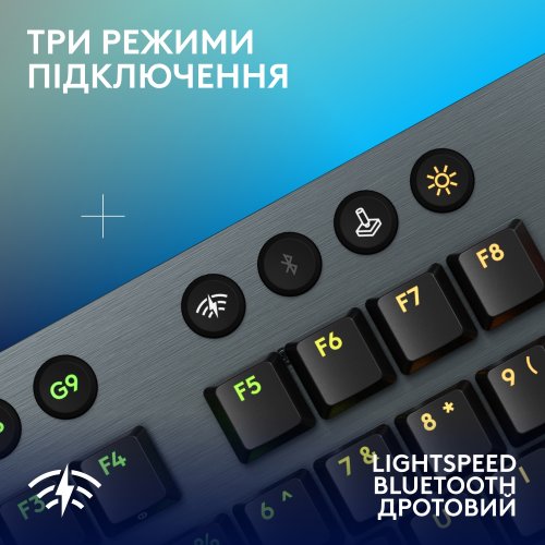 Купить Клавиатура Logitech G915 X Lightspeed GL Tactile Switch Wireless (920-012676) Black - цена в Харькове, Киеве, Днепре, Одессе
в интернет-магазине Telemart фото