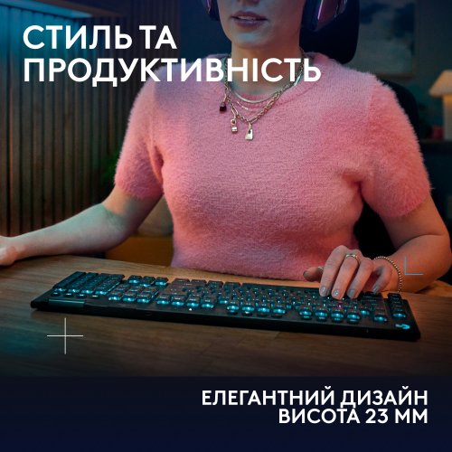 Купить Клавиатура Logitech G915 X Lightspeed GL Tactile Switch Wireless (920-012676) Black - цена в Харькове, Киеве, Днепре, Одессе
в интернет-магазине Telemart фото