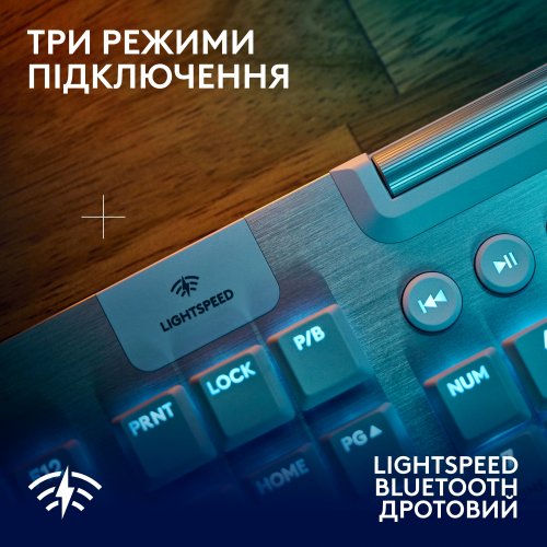 Купити Клавіатура Logitech G915 X Lightspeed GL Tactile Switch Wireless (920-012690) White - ціна в Києві, Львові, Вінниці, Хмельницькому, Франківську, Україні | інтернет-магазин TELEMART.UA фото