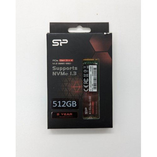 Ssd-диск Silicon Power P34A80 512GB M.2 (2280 PCI-E) NVMe x4 (SP512GBP34A80M28) (Відновлено продавцем, 681909) купити з перевіркою сумісності: огляд, характеристики, ціна у Києві, Львові, Вінниці, Хмельницькому, Івано-Франківську, Україні | інтернет-магазин TELEMART.UA фото