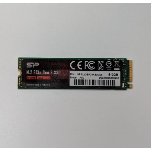 Ssd-диск Silicon Power P34A80 512GB M.2 (2280 PCI-E) NVMe x4 (SP512GBP34A80M28) (Відновлено продавцем, 681909) купити з перевіркою сумісності: огляд, характеристики, ціна у Києві, Львові, Вінниці, Хмельницькому, Івано-Франківську, Україні | інтернет-магазин TELEMART.UA фото