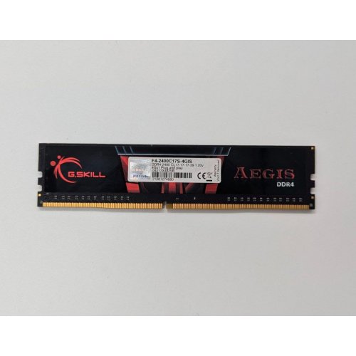 Купить Озу G.Skill DDR4 4GB 2400Mhz Aegis (F4-2400C17S-4GIS) (Восстановлено продавцом, 681951) с проверкой совместимости: обзор, характеристики, цена в Киеве, Днепре, Одессе, Харькове, Украине | интернет-магазин TELEMART.UA фото