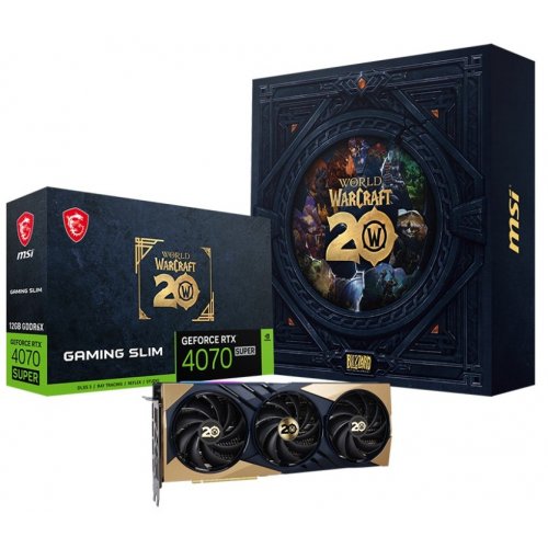 Купить Видеокарта MSI GeForce RTX 4070 SUPER GAMING SLIM World of Warcraft Edition 12228MB (RTX 4070 SUPER 12G GAMING SLIM WORLD OF WARCRAFT EDITION) с проверкой совместимости: обзор, характеристики, цена в Киеве, Днепре, Одессе, Харькове, Украине | интернет-магазин TELEMART.UA фото