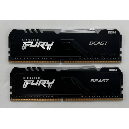 Купить Озу Kingston DDR4 32GB (2x16GB) 3600Mhz FURY Beast RGB Black (KF436C18BBAK2/32) (Восстановлено продавцом, 682314) с проверкой совместимости: обзор, характеристики, цена в Киеве, Днепре, Одессе, Харькове, Украине | интернет-магазин TELEMART.UA фото