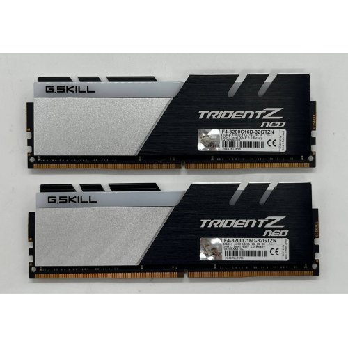 Купить Озу G.Skill DDR4 32GB (2x16GB) 3200Mhz Trident Z Neo (F4-3200C16D-32GTZN) (Восстановлено продавцом, 682316) с проверкой совместимости: обзор, характеристики, цена в Киеве, Днепре, Одессе, Харькове, Украине | интернет-магазин TELEMART.UA фото