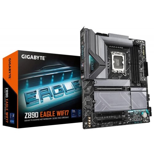 Купить Материнская плата Gigabyte Z890 EAGLE WIFI7 (s1851, Intel Z890) с проверкой совместимости: обзор, характеристики, цена в Киеве, Днепре, Одессе, Харькове, Украине | интернет-магазин TELEMART.UA фото