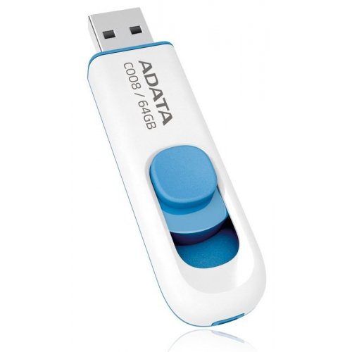 Купить Накопитель A-Data C008 64GB USB 2.0 White Blue (AC008-64G-RWE) - цена в Харькове, Киеве, Днепре, Одессе
в интернет-магазине Telemart фото