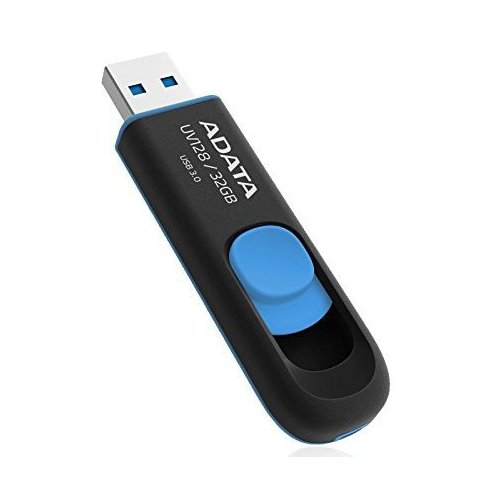 Купить Накопитель A-Data UV128 32GB USB 3.0 Black Blue (AUV128-32G-RBE) - цена в Харькове, Киеве, Днепре, Одессе
в интернет-магазине Telemart фото