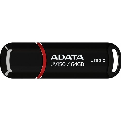 Купить Накопитель A-Data UV150 64GB USB 3.0 Black (AUV150-64G-RBK) - цена в Харькове, Киеве, Днепре, Одессе
в интернет-магазине Telemart фото