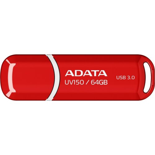 Купить Накопитель A-Data UV150 64GB USB 3.0 Red (AUV150-64G-RRD) - цена в Харькове, Киеве, Днепре, Одессе
в интернет-магазине Telemart фото