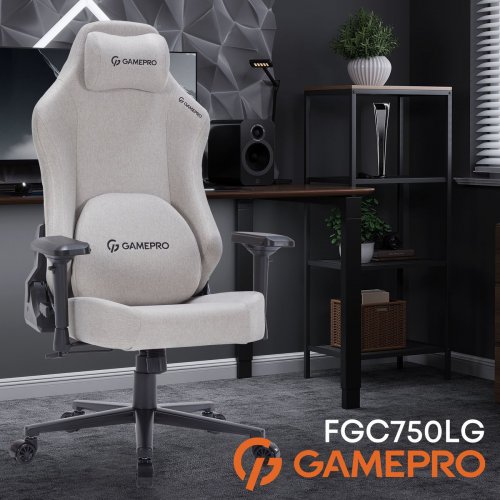Ігрове крісло GamePro FGC750LG L Light Grey купити в Україні: Київ, Львів, Хмельницький, Тернопіль, Івано-Франківськ | Низька ціна, відгуки, характеристики від TELEMART фото