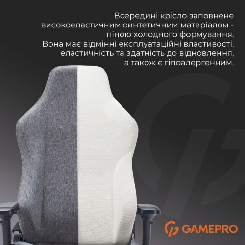 Ігрове крісло GamePro FGC750DG L Dark Grey купити в Україні: Київ, Львів, Хмельницький, Тернопіль, Івано-Франківськ | Низька ціна, відгуки, характеристики від TELEMART фото