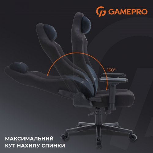 Игровое кресло GamePro FGC750B L Black купить в Украине: Киев, Днепр, Харьков, Одесса  | Низкая цена, отзывы, характеристики от TELEMART фото