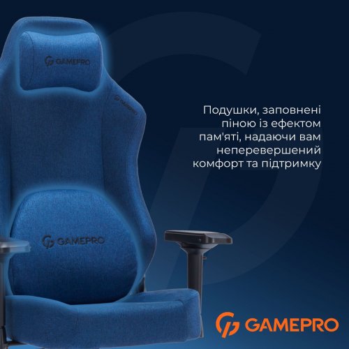 Игровое кресло GamePro FGC750DB L Dark Blue купить в Украине: Киев, Днепр, Харьков, Одесса  | Низкая цена, отзывы, характеристики от TELEMART фото