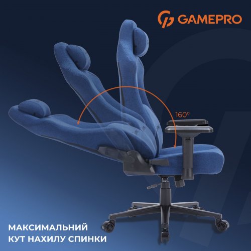 Игровое кресло GamePro FGC750DB L Dark Blue купить в Украине: Киев, Днепр, Харьков, Одесса  | Низкая цена, отзывы, характеристики от TELEMART фото