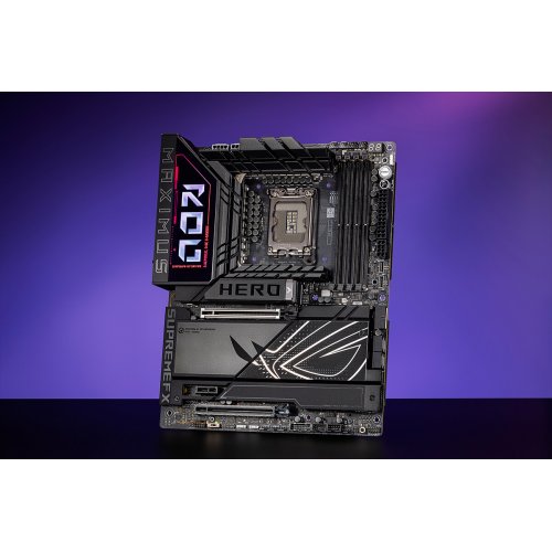 Купить Материнская плата Asus ROG MAXIMUS Z890 HERO (s1851, Intel Z890) с проверкой совместимости: обзор, характеристики, цена в Киеве, Днепре, Одессе, Харькове, Украине | интернет-магазин TELEMART.UA фото