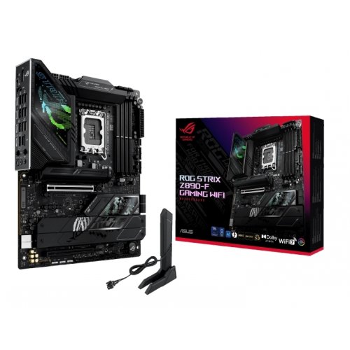 Купить Материнская плата Asus ROG STRIX Z890-F GAMING WIFI (s1851, Intel Z890) с проверкой совместимости: обзор, характеристики, цена в Киеве, Днепре, Одессе, Харькове, Украине | интернет-магазин TELEMART.UA фото