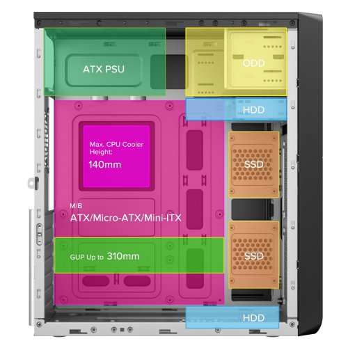 Корпус 2E TeamX TMX01 400W (2E-TMX01) Black купити з перевіркою сумісності: огляд, характеристики, ціна у Києві, Львові, Вінниці, Хмельницькому, Івано-Франківську, Україні | інтернет-магазин TELEMART.UA фото