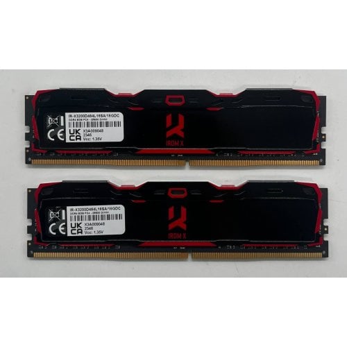 Озп GoodRAM DDR4 16GB (2x8GB) 3200Mhz Iridium X Black (IR-X3200D464L16SA/16GDC) (Відновлено продавцем, 683002) купити з перевіркою сумісності: огляд, характеристики, ціна у Києві, Львові, Вінниці, Хмельницькому, Івано-Франківську, Україні | інтернет-магазин TELEMART.UA фото