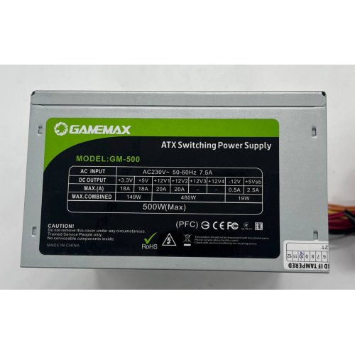 Блок живлення GAMEMAX GM-500 500W (GM-500) OEM (Відновлено продавцем, 683009) купити з перевіркою сумісності: огляд, характеристики, ціна у Києві, Львові, Вінниці, Хмельницькому, Івано-Франківську, Україні | інтернет-магазин TELEMART.UA фото