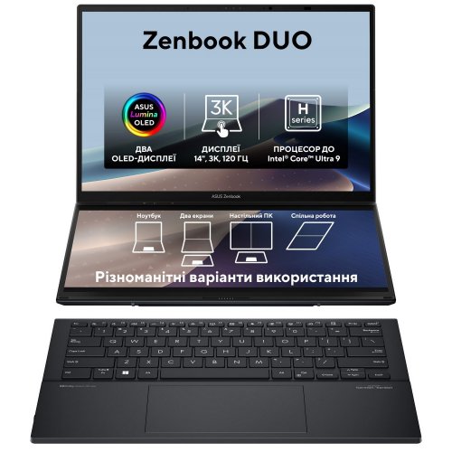 Купити Ноутбук Asus Zenbook DUO UX8406MA-PZ026W (90NB12U1-M001N0) Inkwell Gray - ціна в Києві, Львові, Вінниці, Хмельницькому, Франківську, Україні | інтернет-магазин TELEMART.UA фото