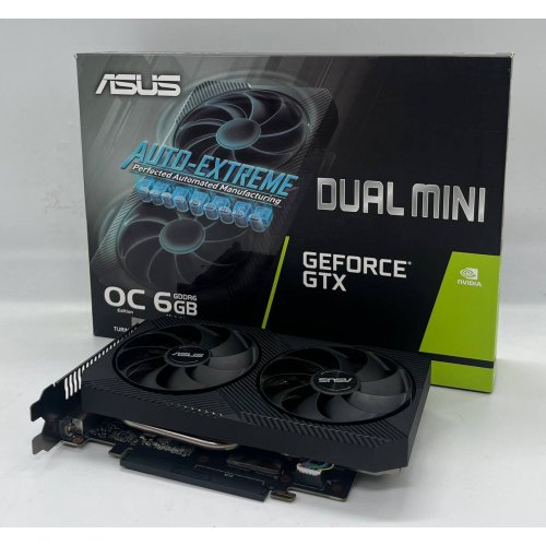 Відеокарта Asus GeForce GTX 1660 SUPER Dual Mini OC 6144MB (DUAL-GTX1660S-O6G-MINI) (Відновлено продавцем, 683937) купити з перевіркою сумісності: огляд, характеристики, ціна у Києві, Львові, Вінниці, Хмельницькому, Івано-Франківську, Україні | інтернет-магазин TELEMART.UA фото