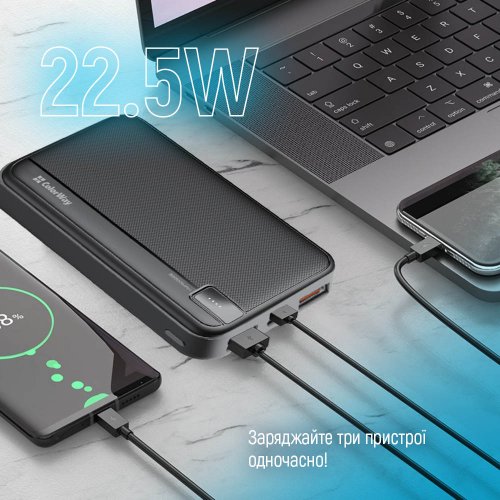 Купити Powerbank ColorWay 20000mAh High-Power 22.5W (CW-PB200LPA4BK-PD) Black - ціна в Києві, Львові, Вінниці, Хмельницькому, Франківську, Україні | інтернет-магазин TELEMART.UA фото