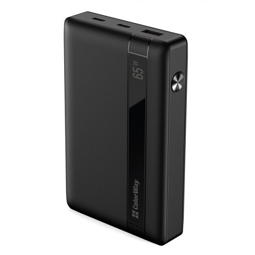 Купить Powerbank ColorWay 20000mAh Powerful 65W (CW-PB200LPA3BK-PDD) Black - цена в Харькове, Киеве, Днепре, Одессе
в интернет-магазине Telemart фото