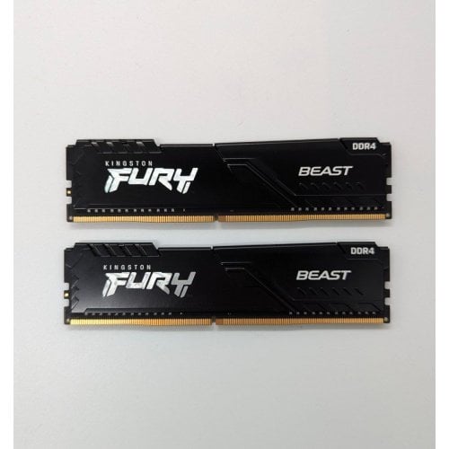 Озп Kingston DDR4 16GB (2x8GB) 2666Mhz FURY Beast Black (KF426C16BBK2/16) (Відновлено продавцем, 684009) купити з перевіркою сумісності: огляд, характеристики, ціна у Києві, Львові, Вінниці, Хмельницькому, Івано-Франківську, Україні | інтернет-магазин TELEMART.UA фото