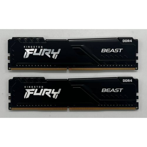 Озп Kingston DDR4 16GB (2x8GB) 3200Mhz FURY Beast Black (KF432C16BBK2/16) (Відновлено продавцем, 684016) купити з перевіркою сумісності: огляд, характеристики, ціна у Києві, Львові, Вінниці, Хмельницькому, Івано-Франківську, Україні | інтернет-магазин TELEMART.UA фото