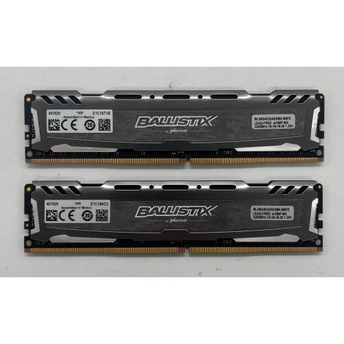 Купить Озу Crucial DDR4 16GB (2x8GB) 3200Mhz Ballistix Sport LT Gray (BLS2K8G4D32AESBK) (Восстановлено продавцом, 684284) с проверкой совместимости: обзор, характеристики, цена в Киеве, Днепре, Одессе, Харькове, Украине | интернет-магазин TELEMART.UA фото