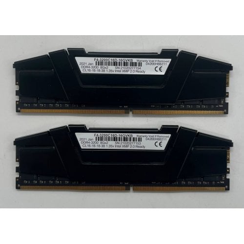 Озп G.Skill DDR4 64GB (2x32GB) 3200Mhz Ripjaws V (F4-3200C16D-64GVK) (Відновлено продавцем, 684286) купити з перевіркою сумісності: огляд, характеристики, ціна у Києві, Львові, Вінниці, Хмельницькому, Івано-Франківську, Україні | інтернет-магазин TELEMART.UA фото